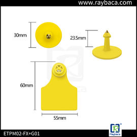 LF EM4305 Chip Cattle Ear Tags Laser Printing For Animal Management