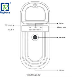 128 Records 7CM Reading Handheld RFID Reader For Pet Shops